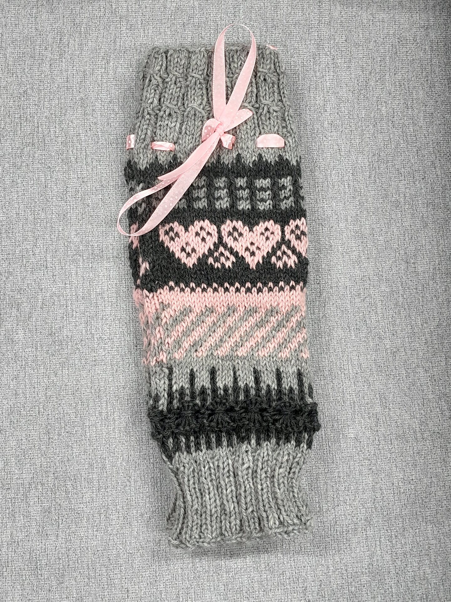 NannakoiKnits Säärystimet Harmaa-roosa-antrasiitti