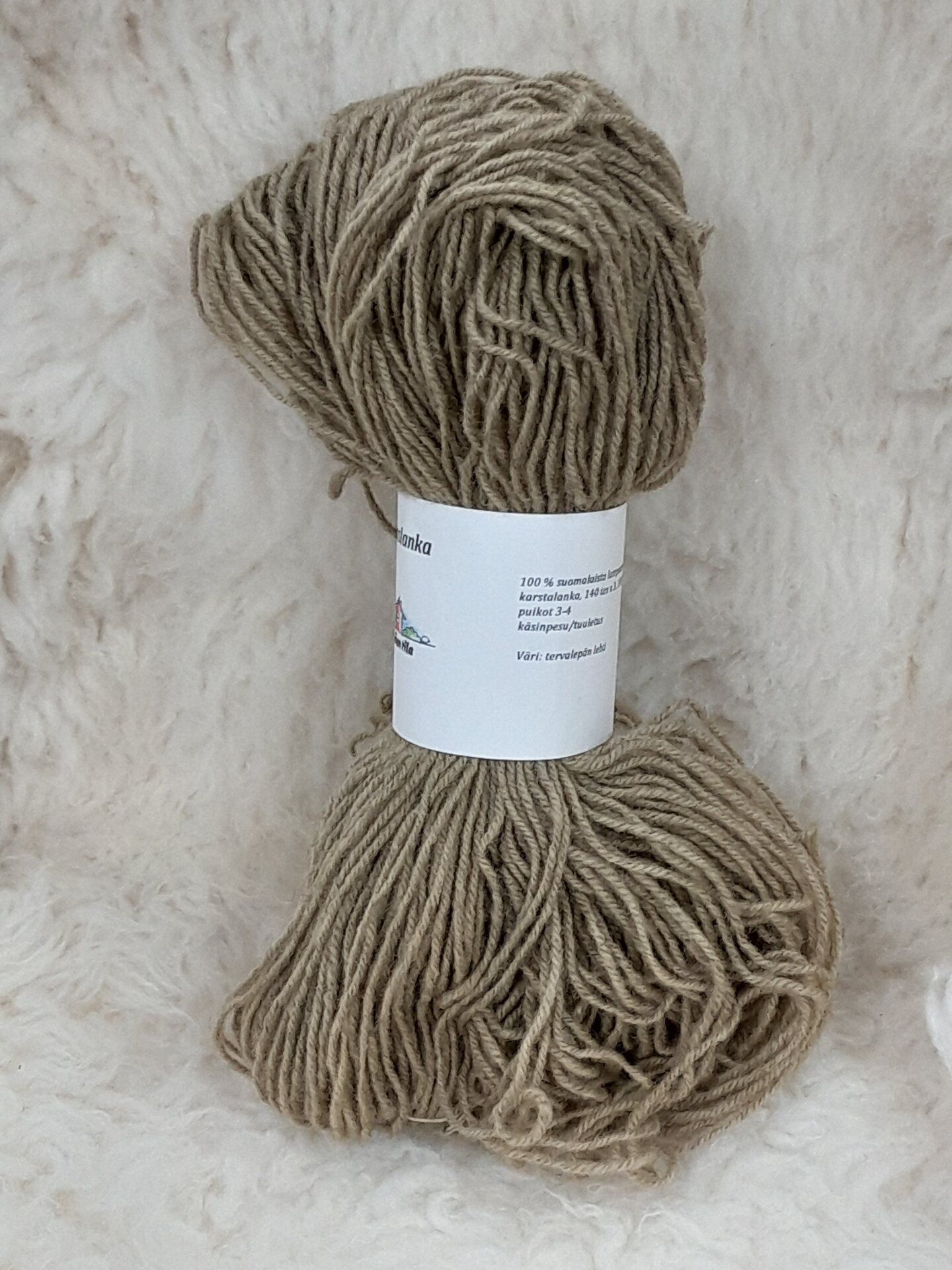 Kasvivärjätty Karstalanka 140x3, 100g n.230m Tervalepän lehti