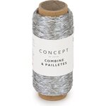 Katia Combine & Paillettes 55 - Pearl light grey