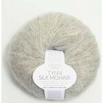 Sandnes Garn Tynn Silk Mohair 1022 Vaalean harmaa meleerattu