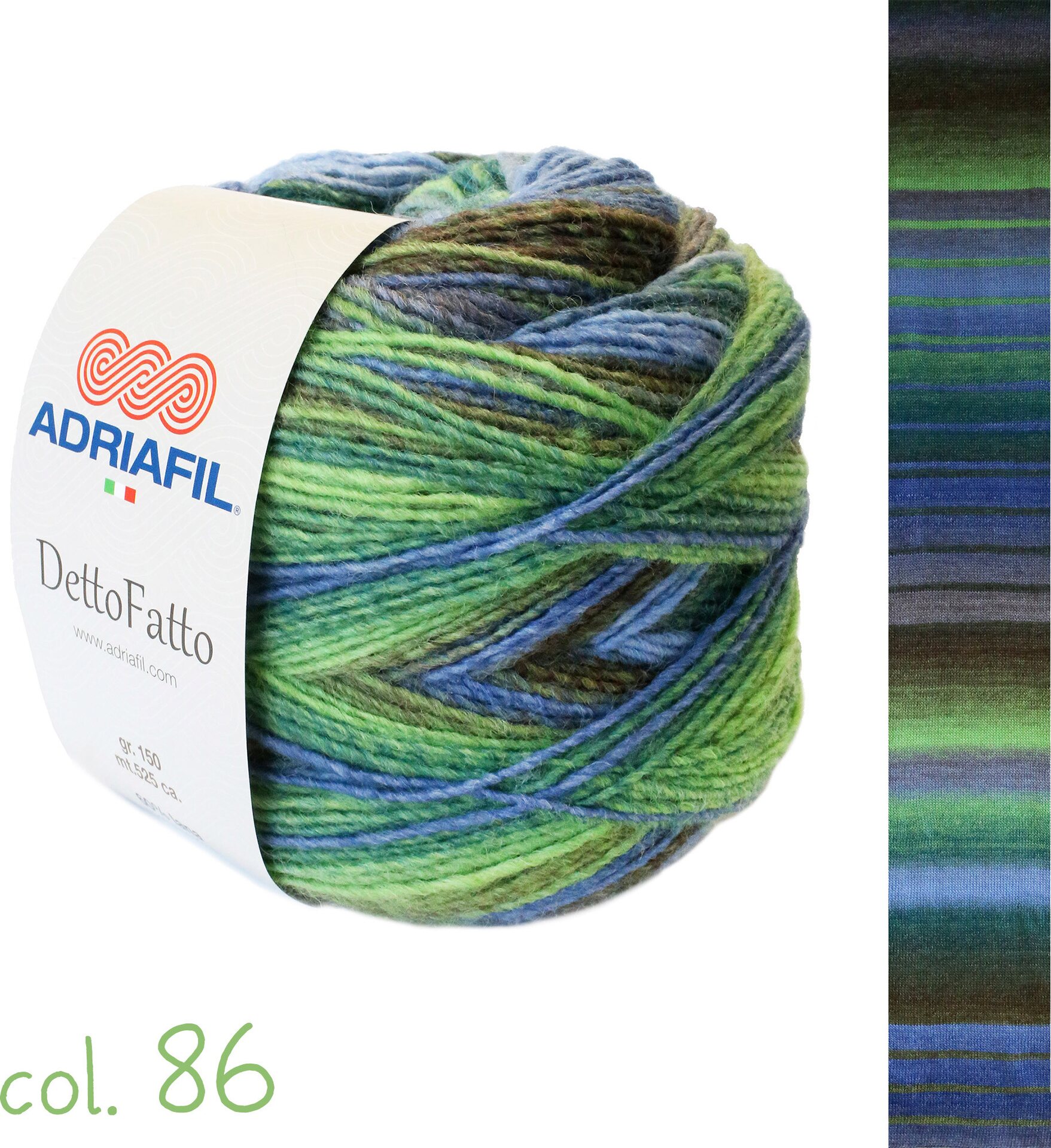 Adriafil DettoFatto 86 bright green moss blue fantasy