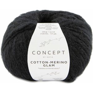 Katia Cotton Merino Glam, 306 - Black (poistuva väri)