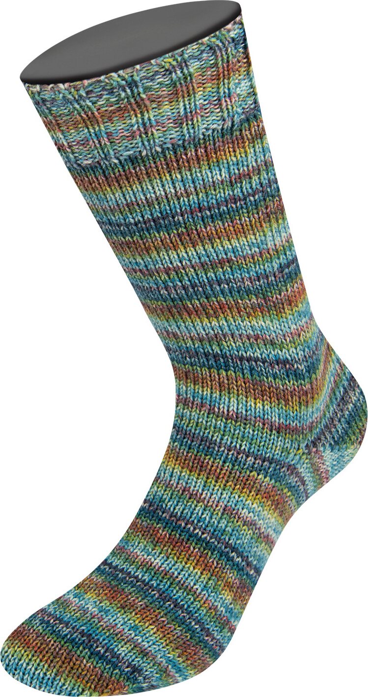 Lana Grossa LandLust Die Sockenwolle 6-ply 931 Hell-/Dunkelpetrol/Oliv/Brown