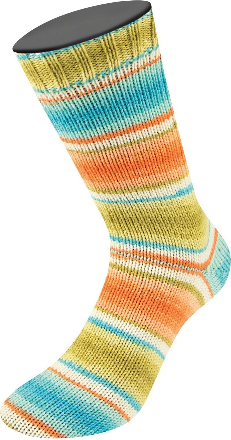 Lana Grossa Landlust Die Sockenwolle 4-ply 117 Lindgrün/Petrol/Ecru/Lachs/