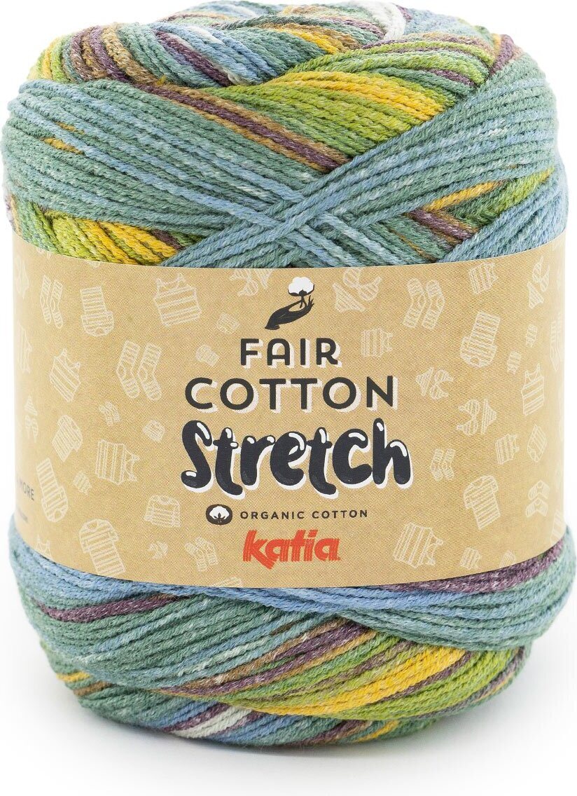 Katia Fair Cotton Strech 100 - Blue-Green-Yellow