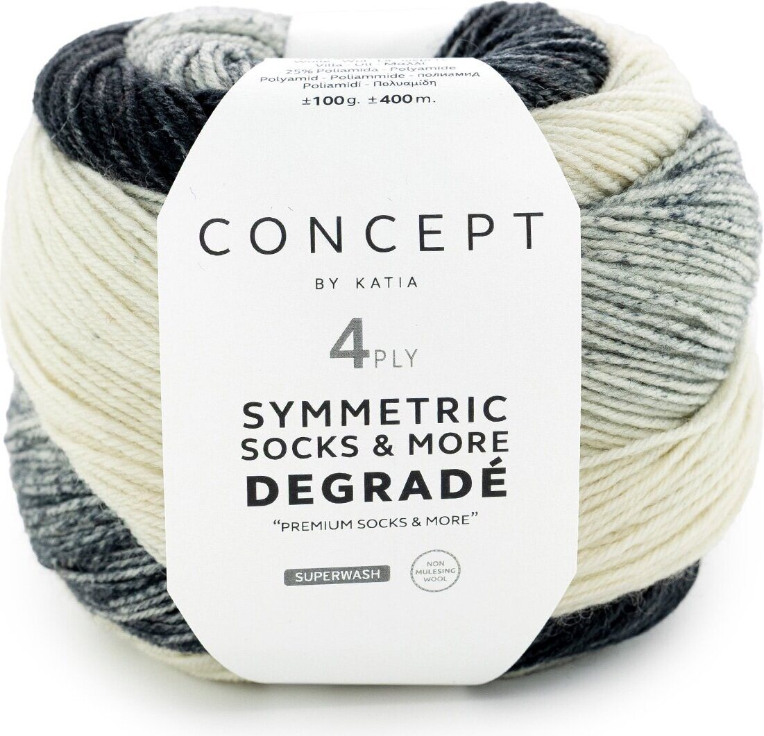 Katia SYMMETRIC SOCKS & MORE - DEGRADÉ 50 - White-Black