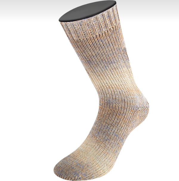 Lana Grossa Meilenweit 6-fach 9726, Graulila/Hellbeige