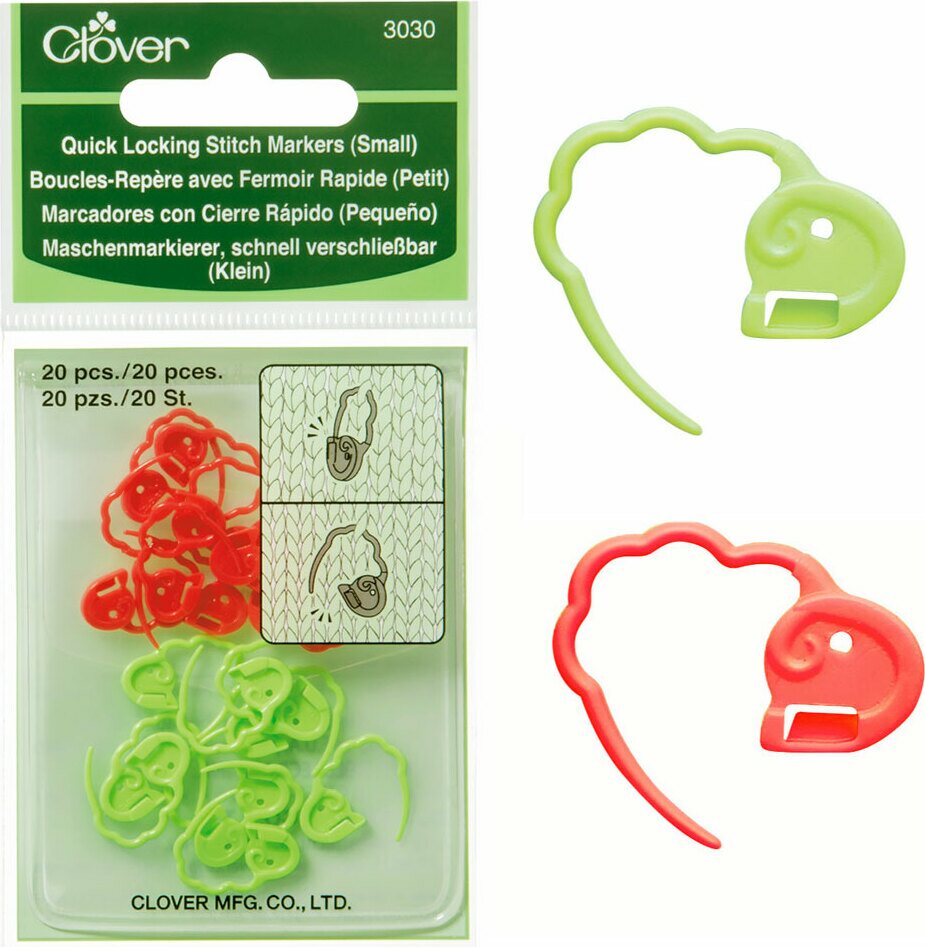 Clover Pikalukittava PÄSSI silmukkamerkki S 20kpl