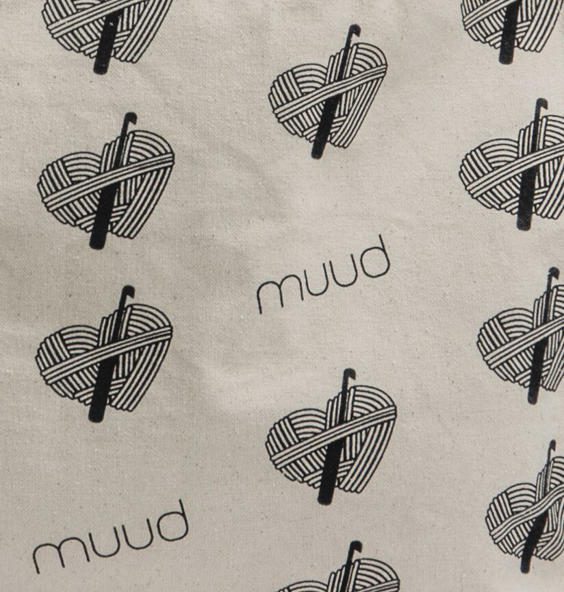 Muud Projektilaukku kierrätyspuuvillaa Virkkuukoukku sydän