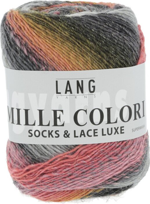 Lang Yarns Mille Colori Socks & Lace Luxe 24 roosa-harmaa