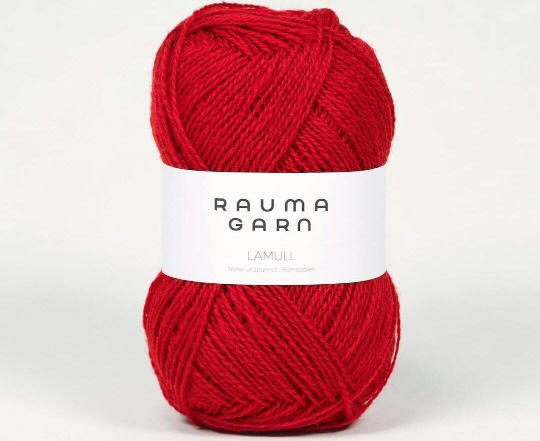 Rauma Garn Lamullgarn 35 Mørk rød