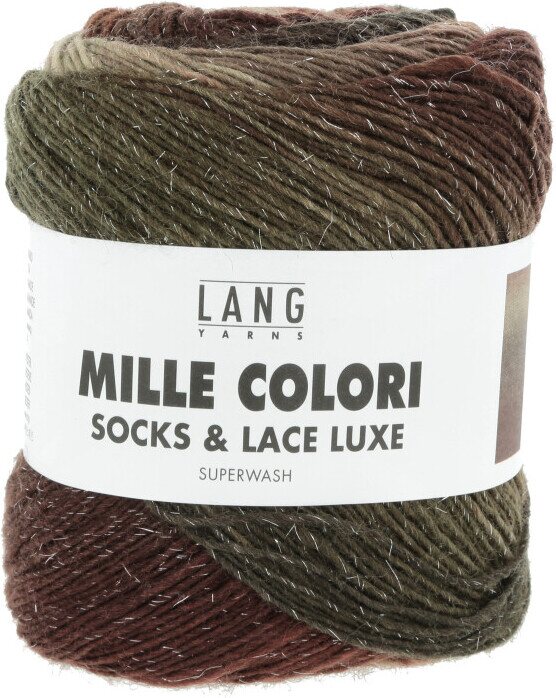Lang Yarns Mille Colori Socks & Lace Luxe 210 Ruskea-beige-vihreä
