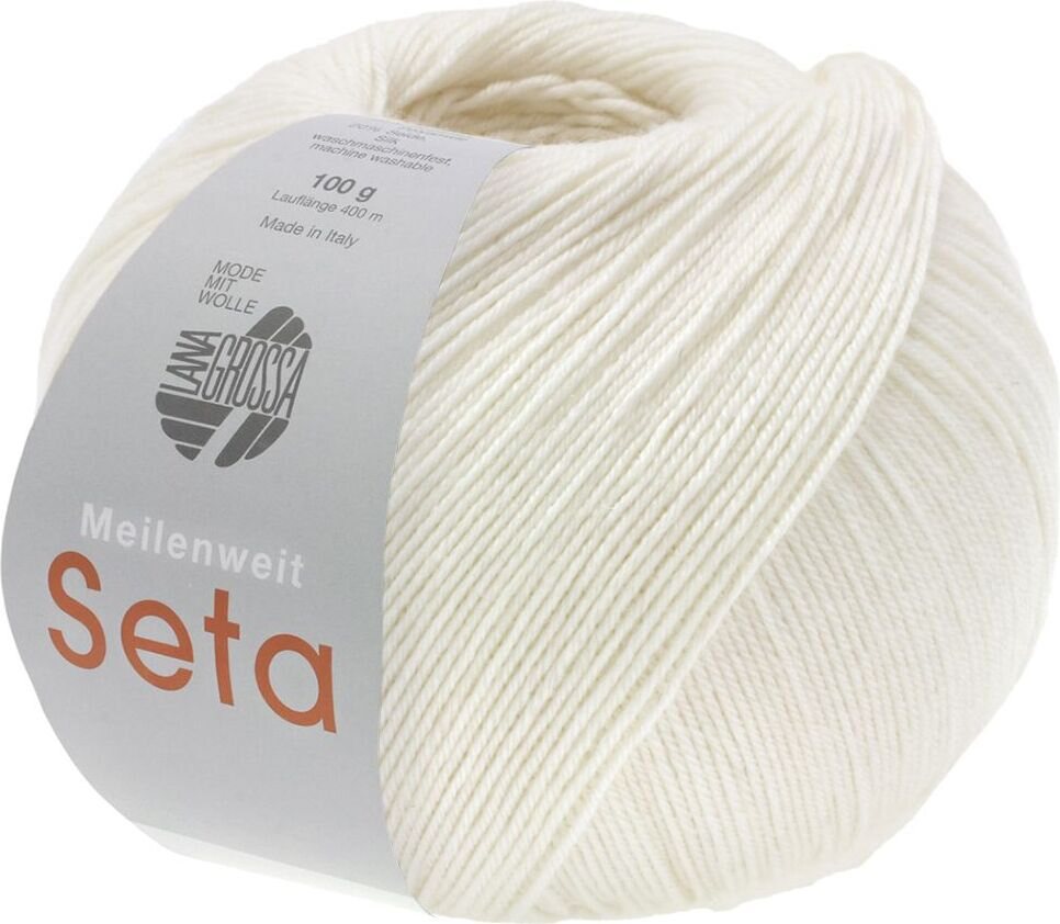 Lana Grossa Meilenweit 100 Seta 1 valkoinen