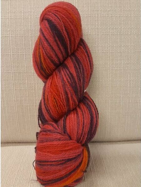 Aade Lõng Vironvilla 8/2 vyyhti monivärinen Fuxia-orange n. 260g