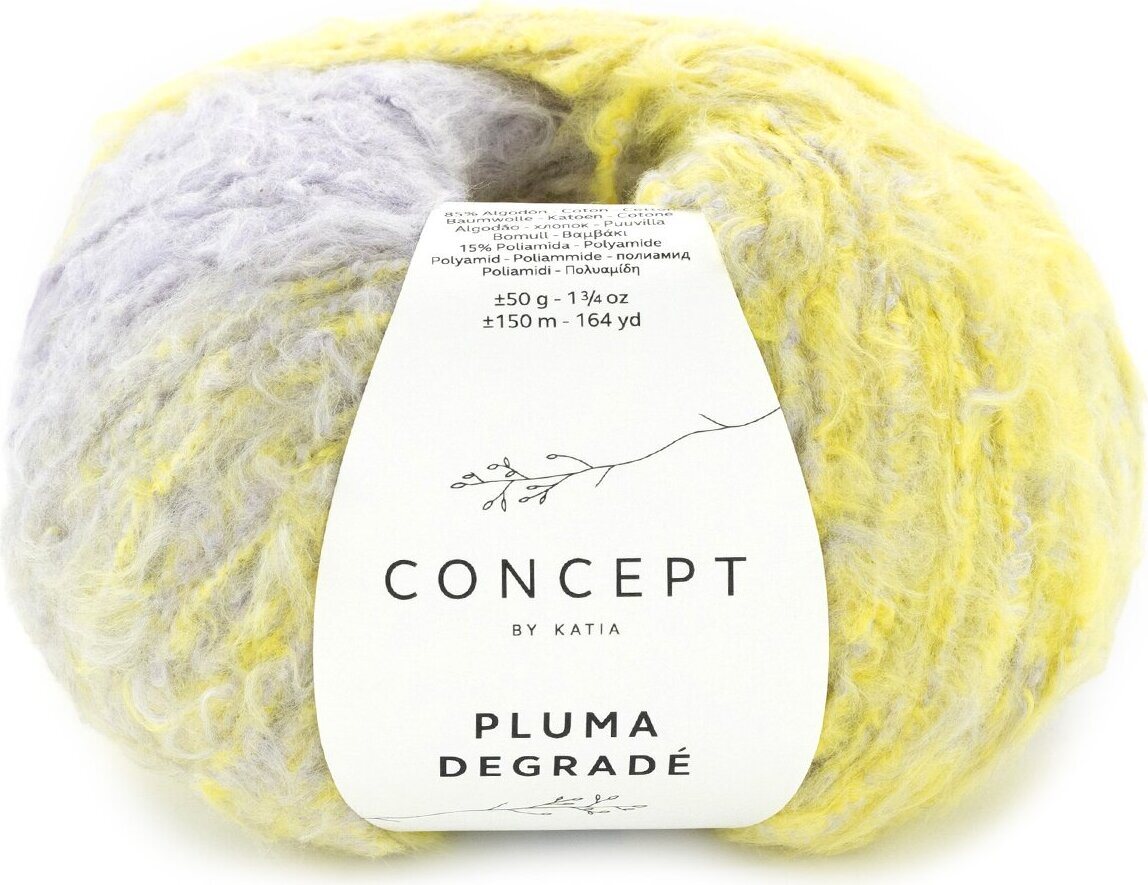 Katia Pluma Decrade 207 - Lemon yellow-Lavender