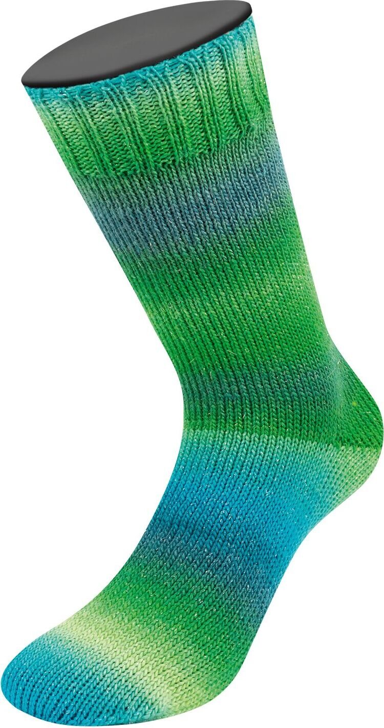 Lana Grossa Meilenweit 100 Color Mix Sparks 7612 Seegrün/Smaragd/Jade/Petrol/Dunkelgrün